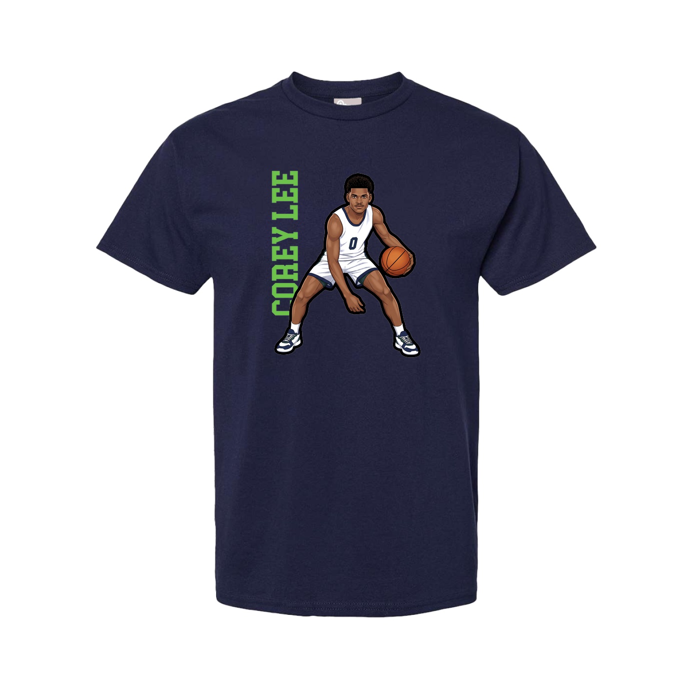 Youth Tee — Name Vertical in Navy