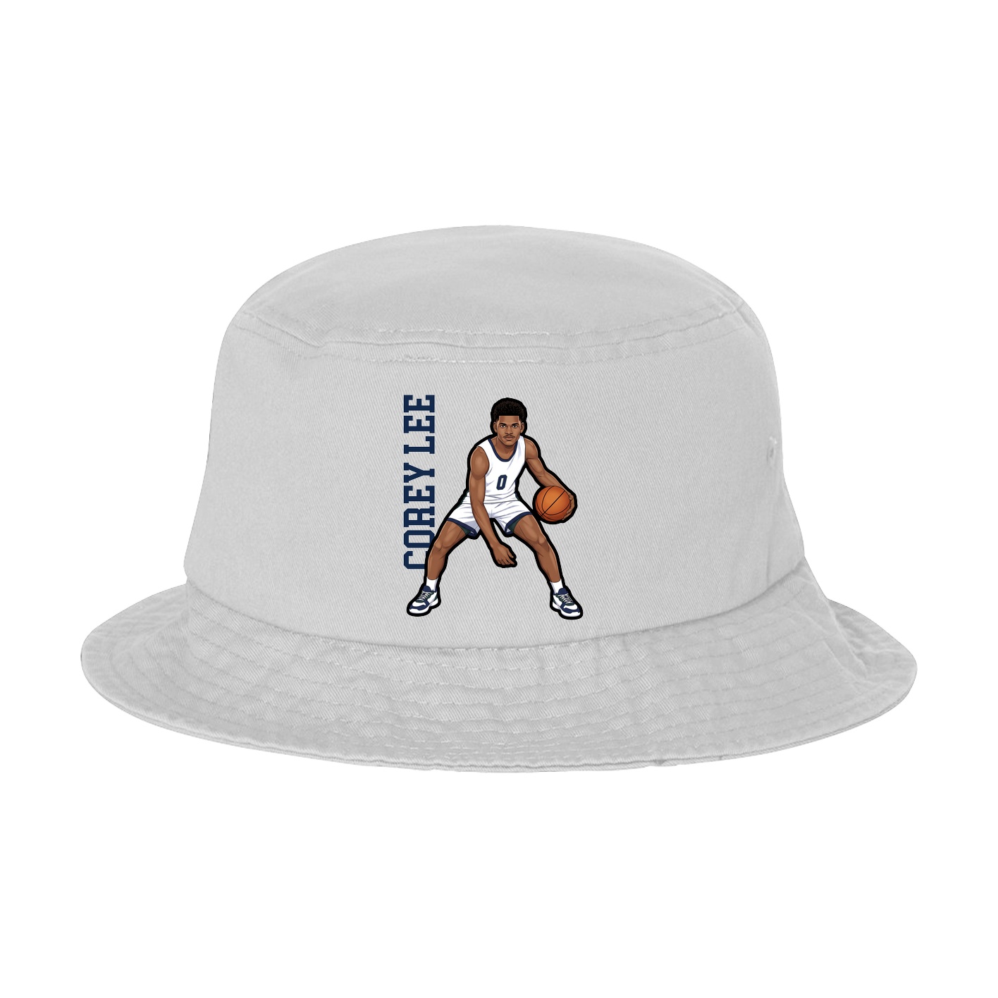 Bucket Cap — Name Vertical in White