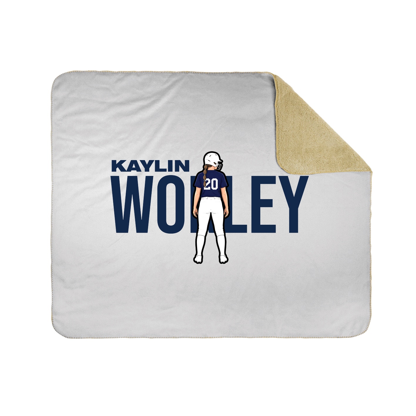 Throw Blanket — Player Name in White