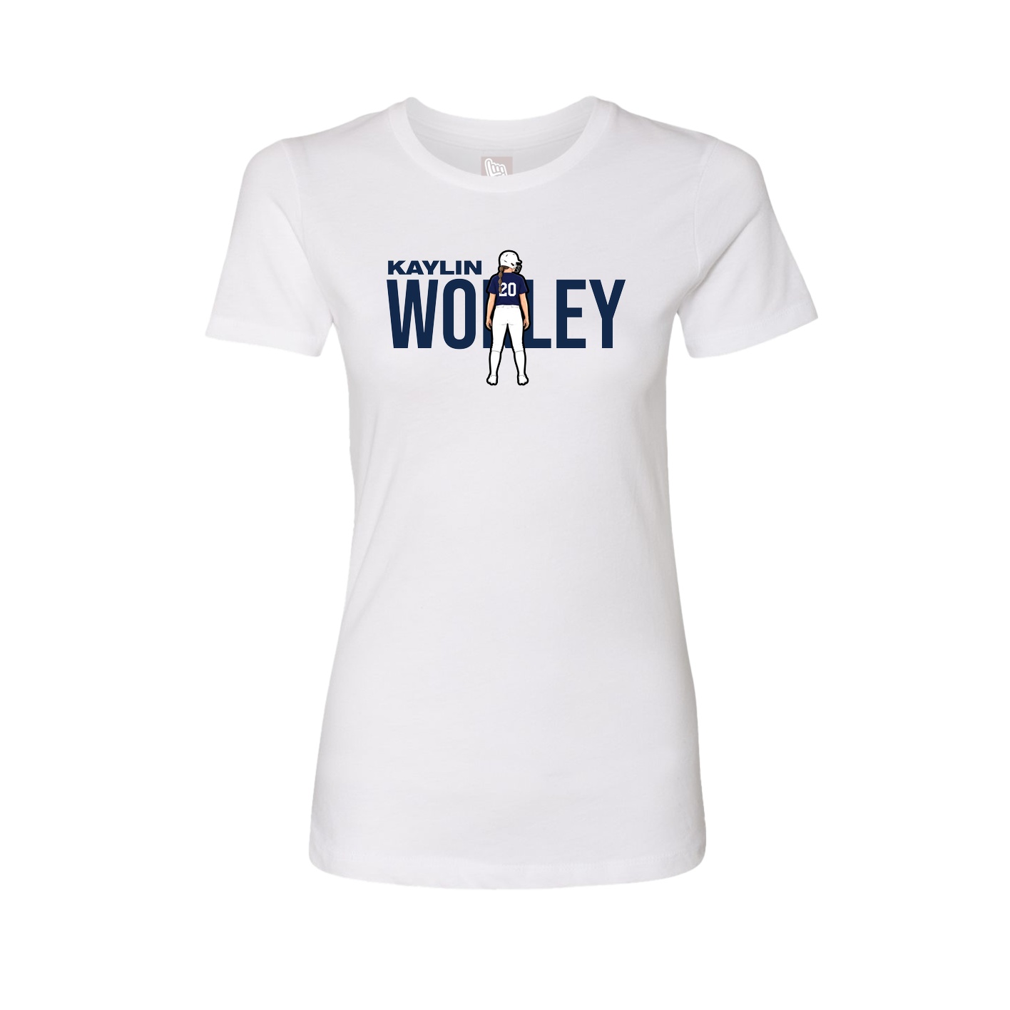 Fitted Women's Tee — Player Name in White