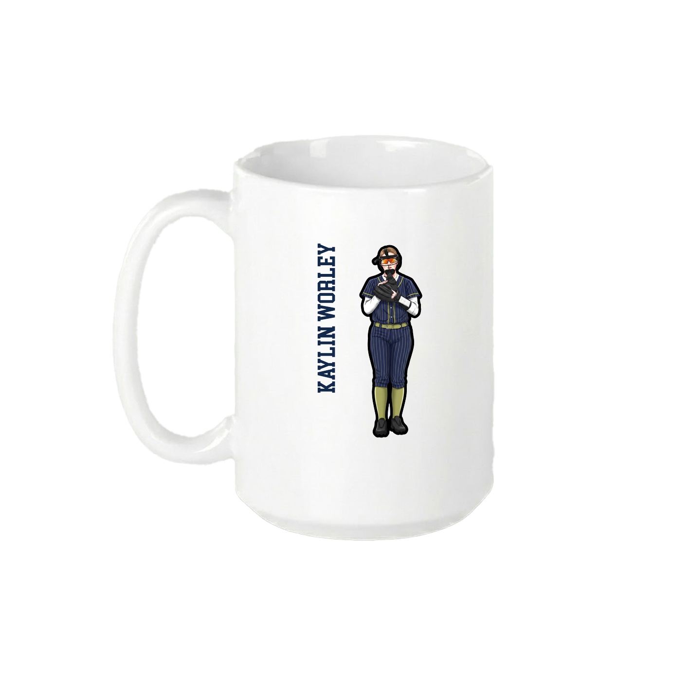 15oz Coffee Mug — Name Vertical in White