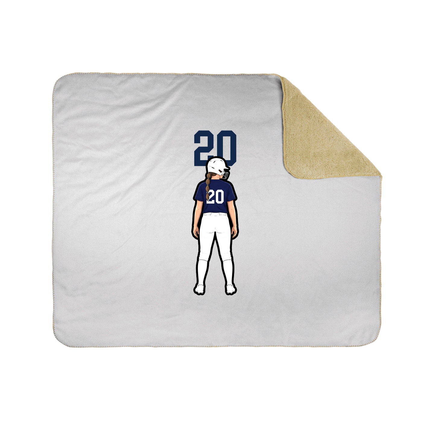 Throw Blanket — Number Top in White