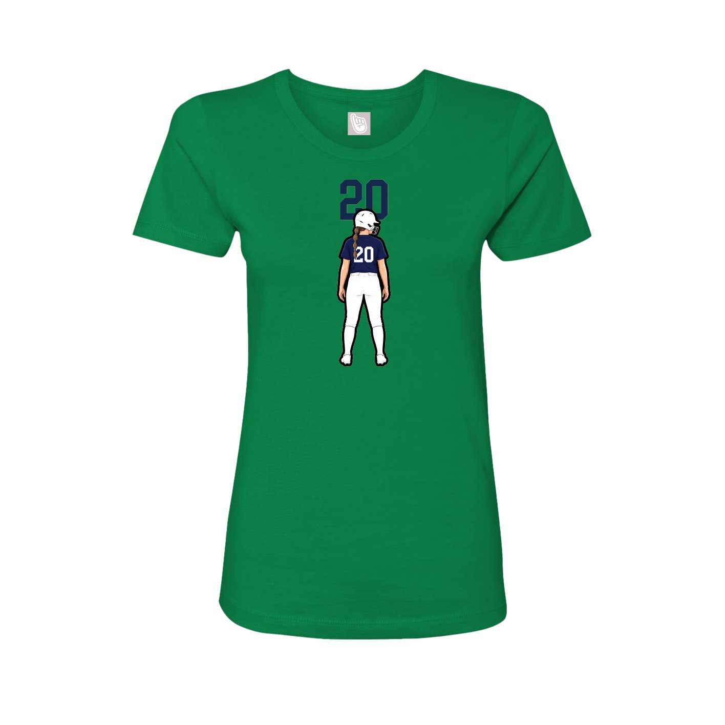 Fitted Women's Tee — Number Top in Green