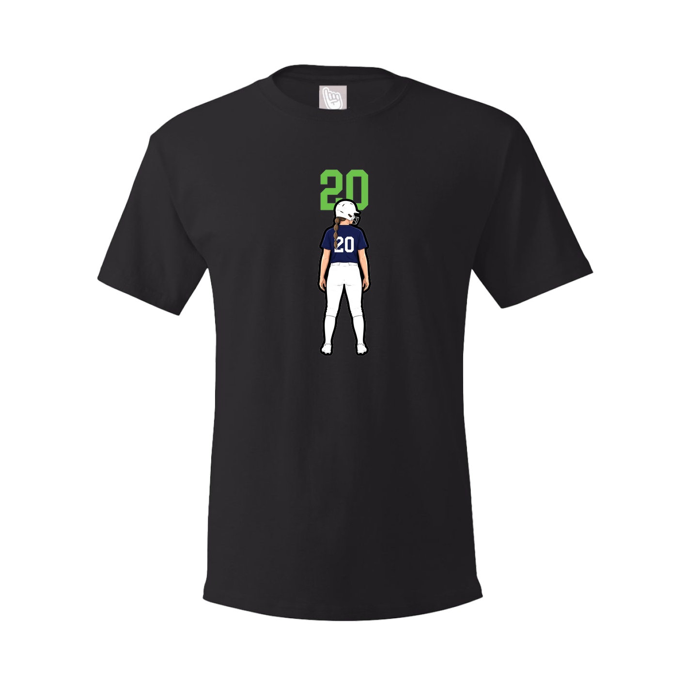 Youth Tee — Number Top in Black