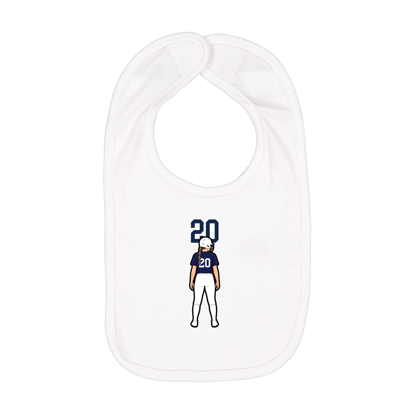 Infant Bib — Number Top in White