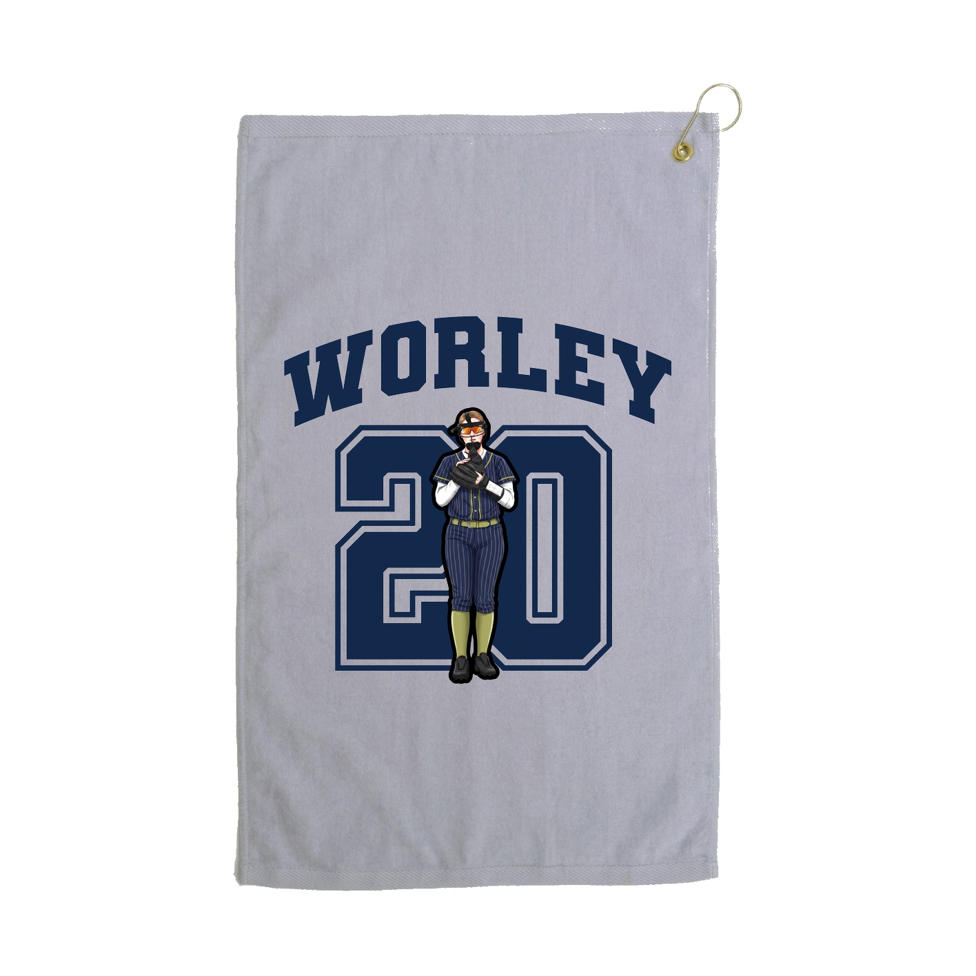 Golf Towel — Number in Grey