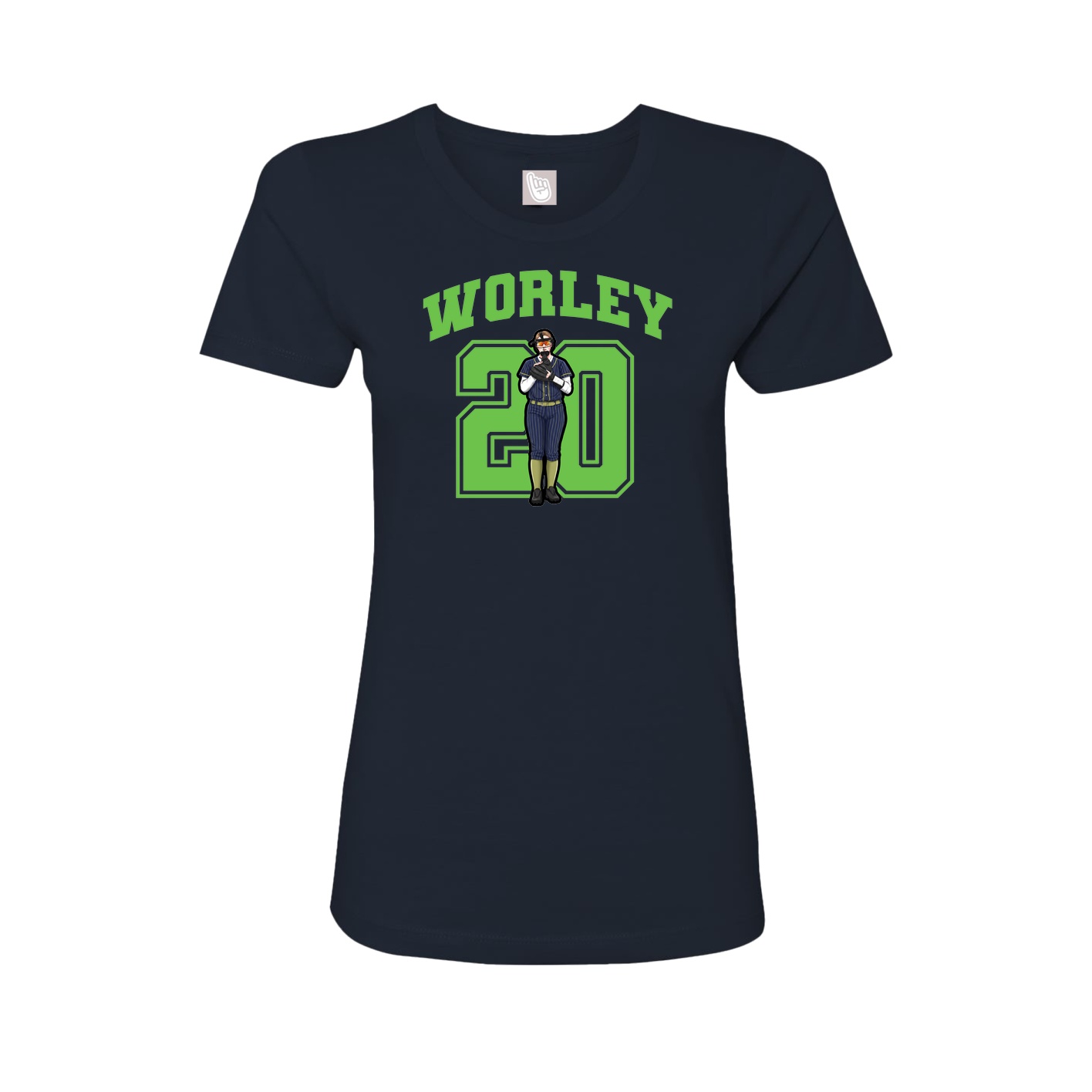 Fitted Women's Tee — Number in Navy
