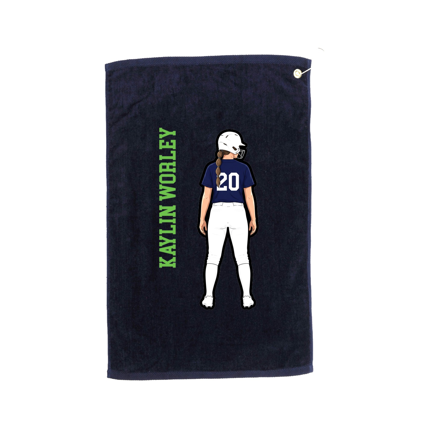 Golf Towel — Name Vertical in Navy