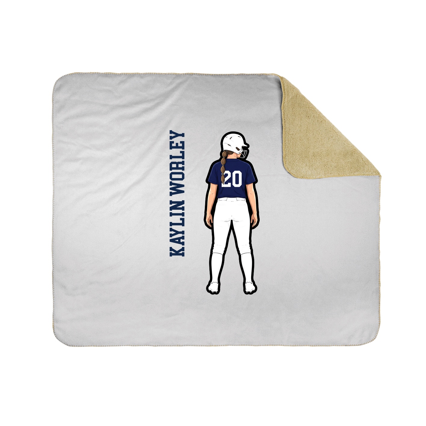 Throw Blanket — Name Vertical in White
