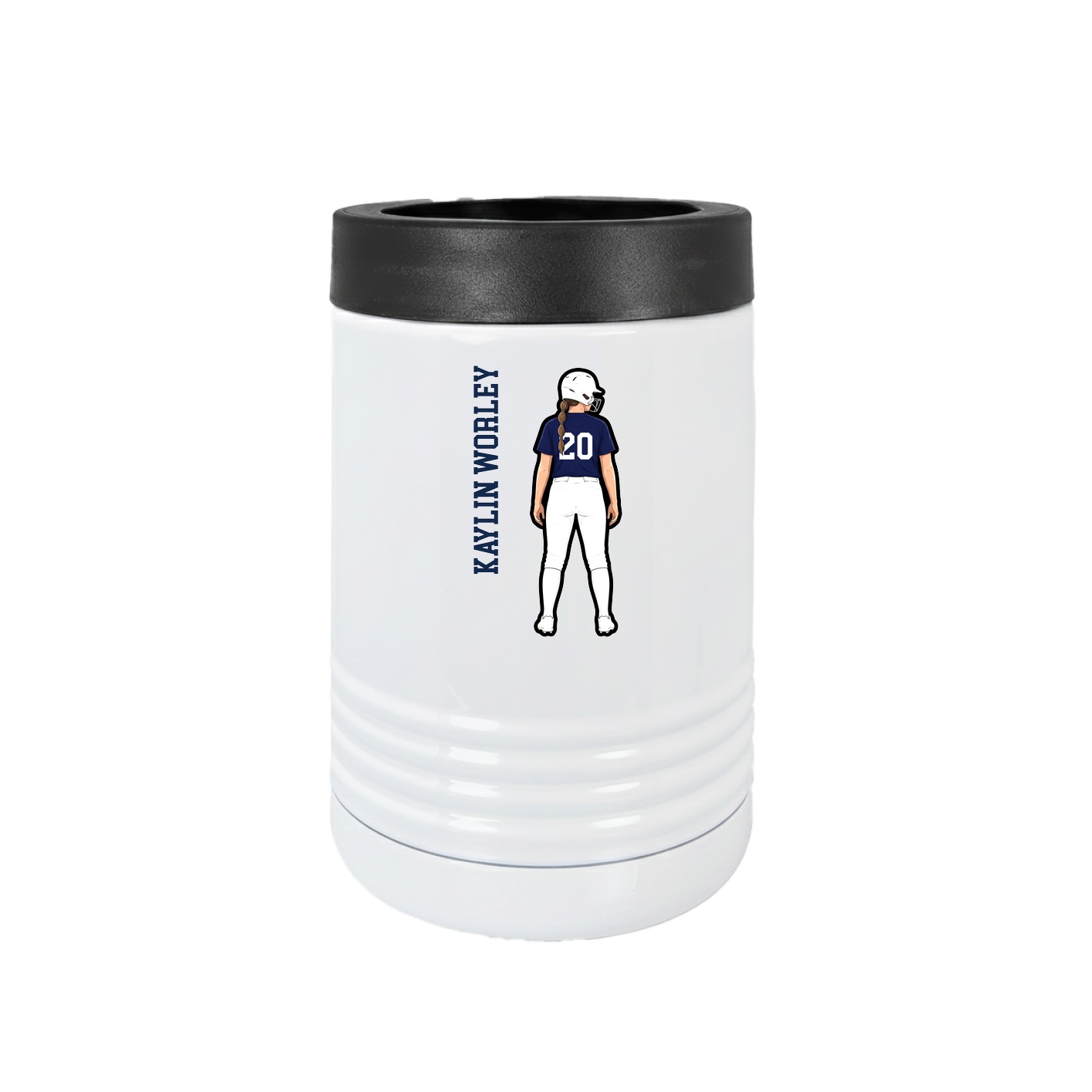 Beverage Holder — Name Vertical in White