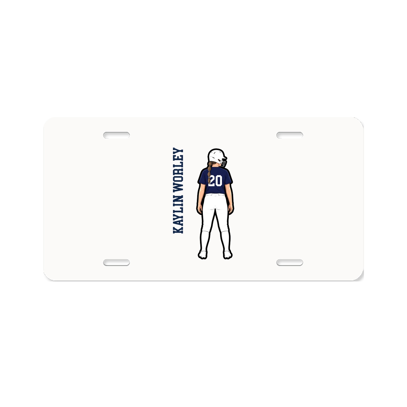 License Plate — Name Vertical in Classic