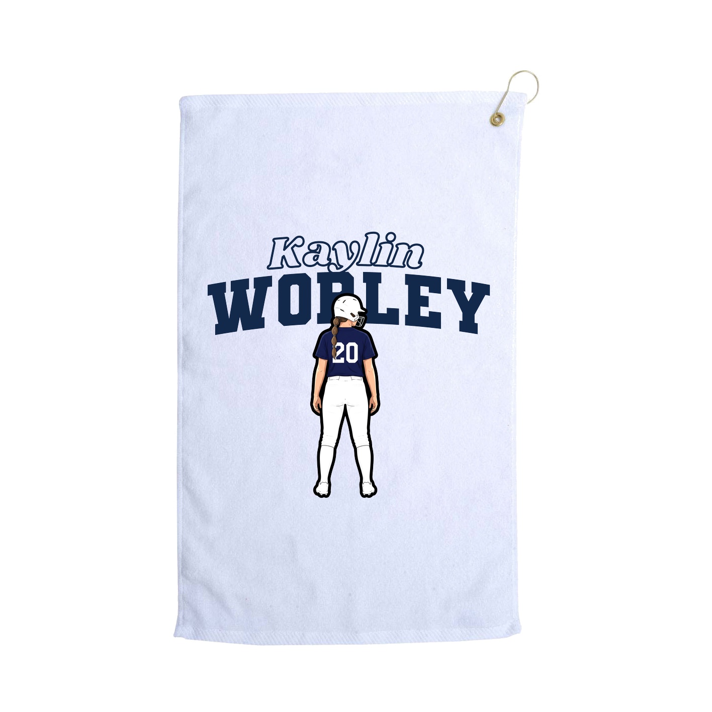Golf Towel — Name Arch in White