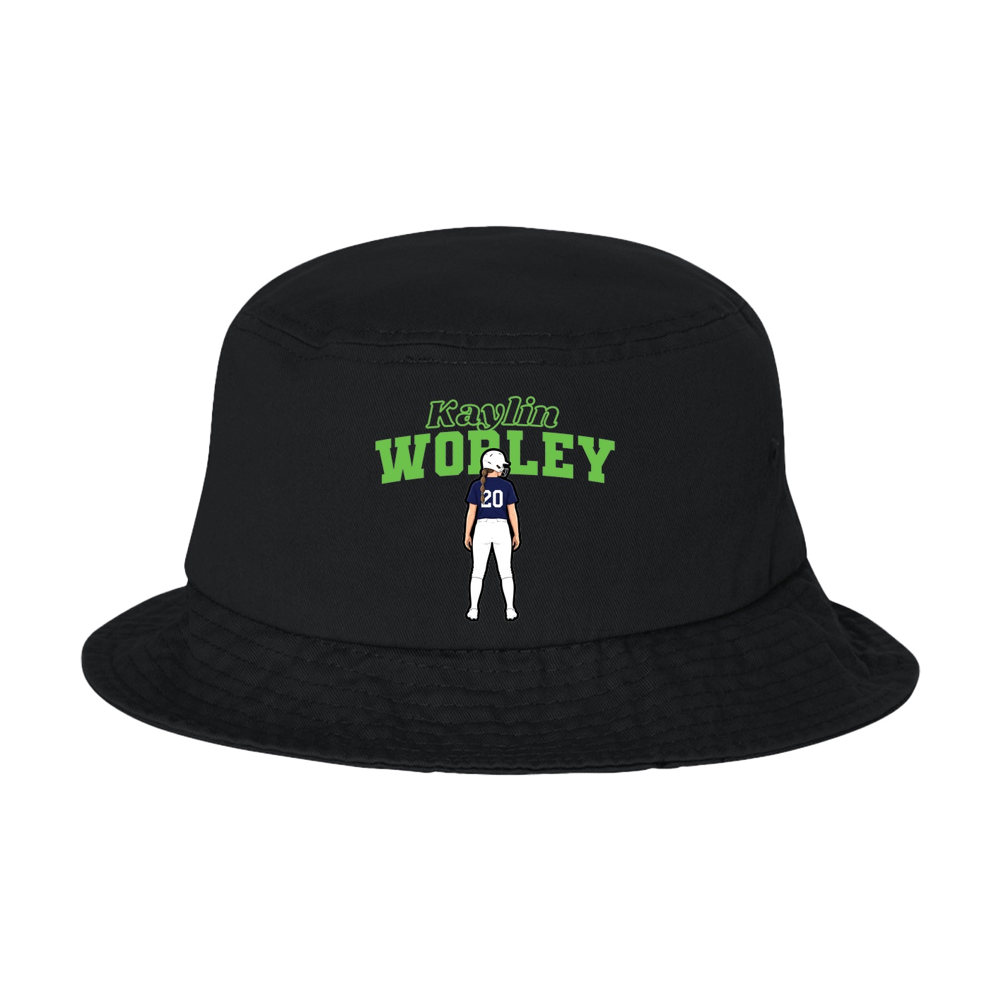Bucket Cap — Name Arch in Black