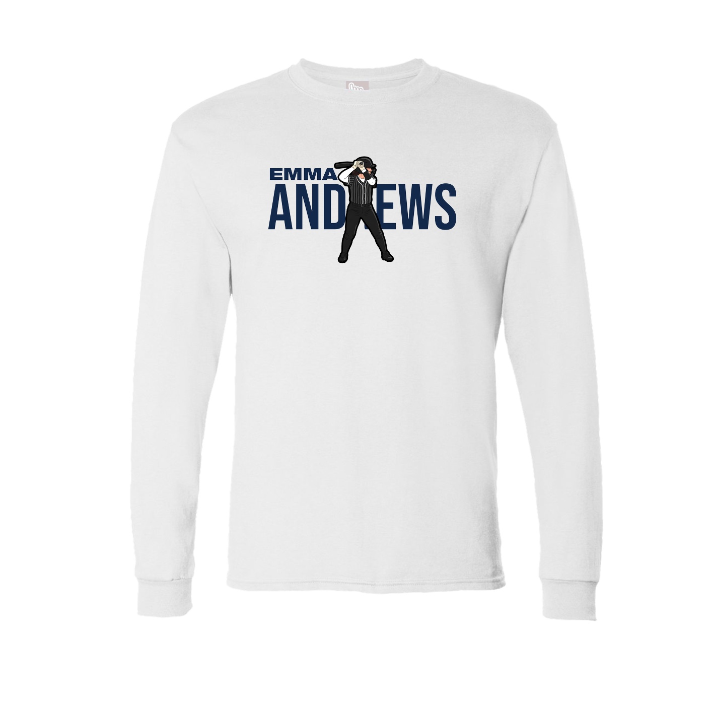 Long Sleeve Tee — Player Name in White