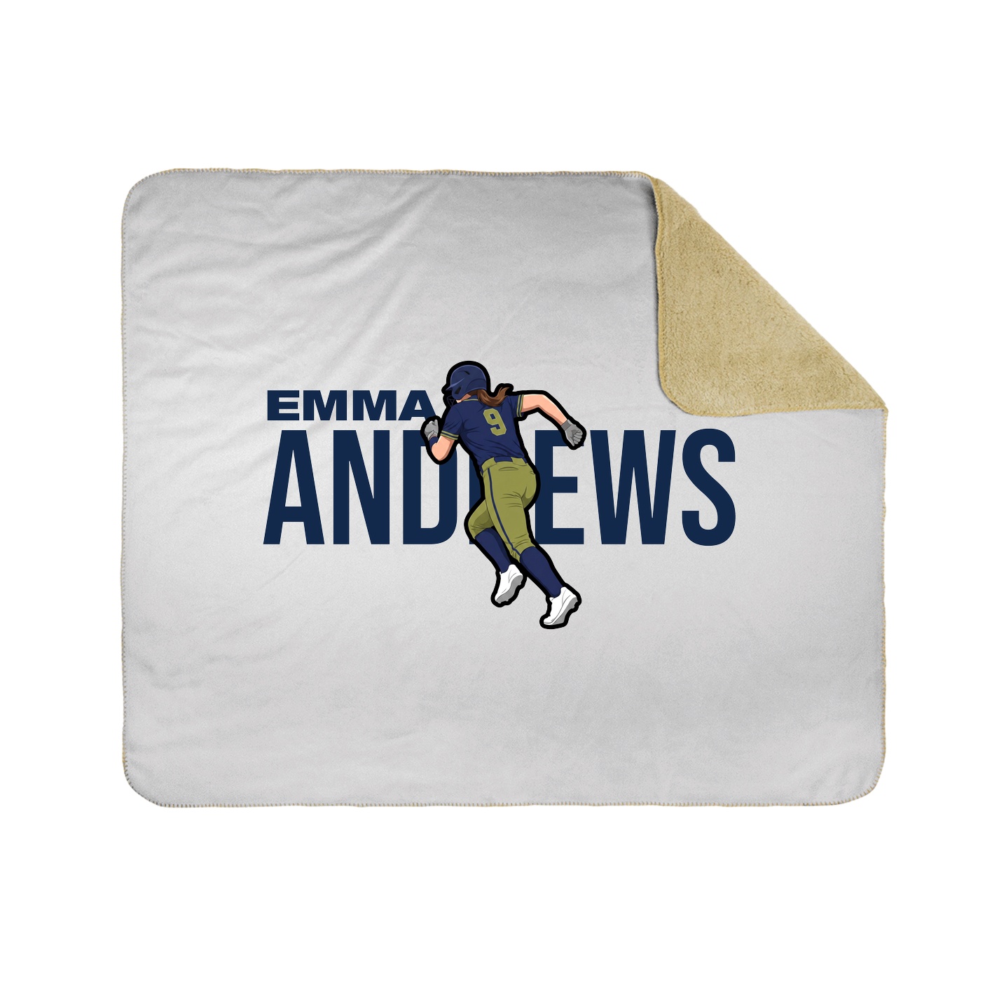 Throw Blanket — Player Name in White
