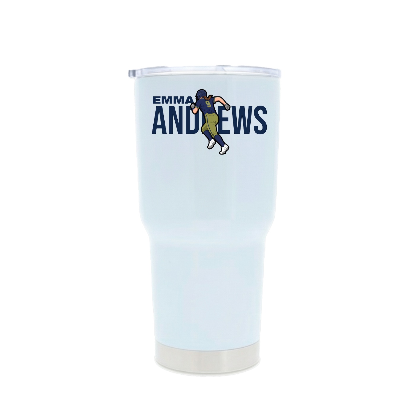 30oz Stainless Steel Tumbler — Player Name in White