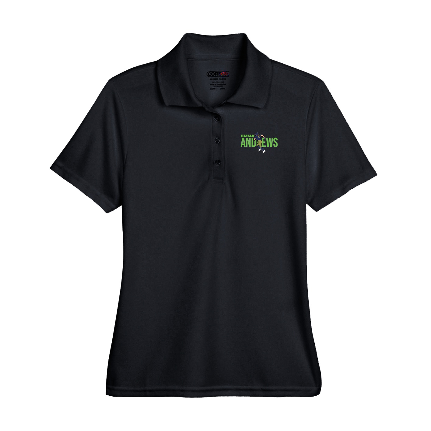 Performance Polo — Player Name in Black