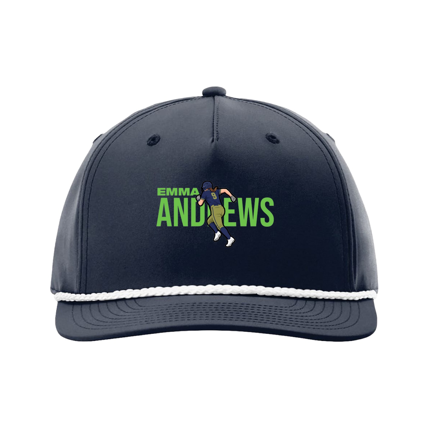 Five-Panel Classic Rope Cap — Player Name in Navy