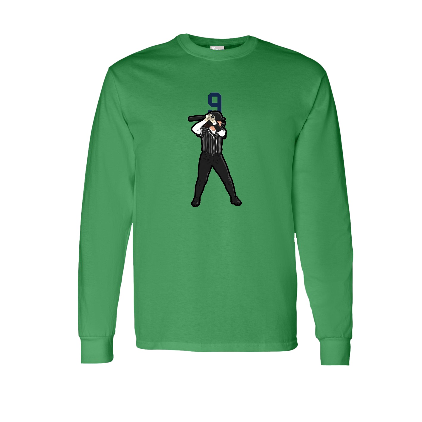 Long Sleeve Tee — Number Top in Green