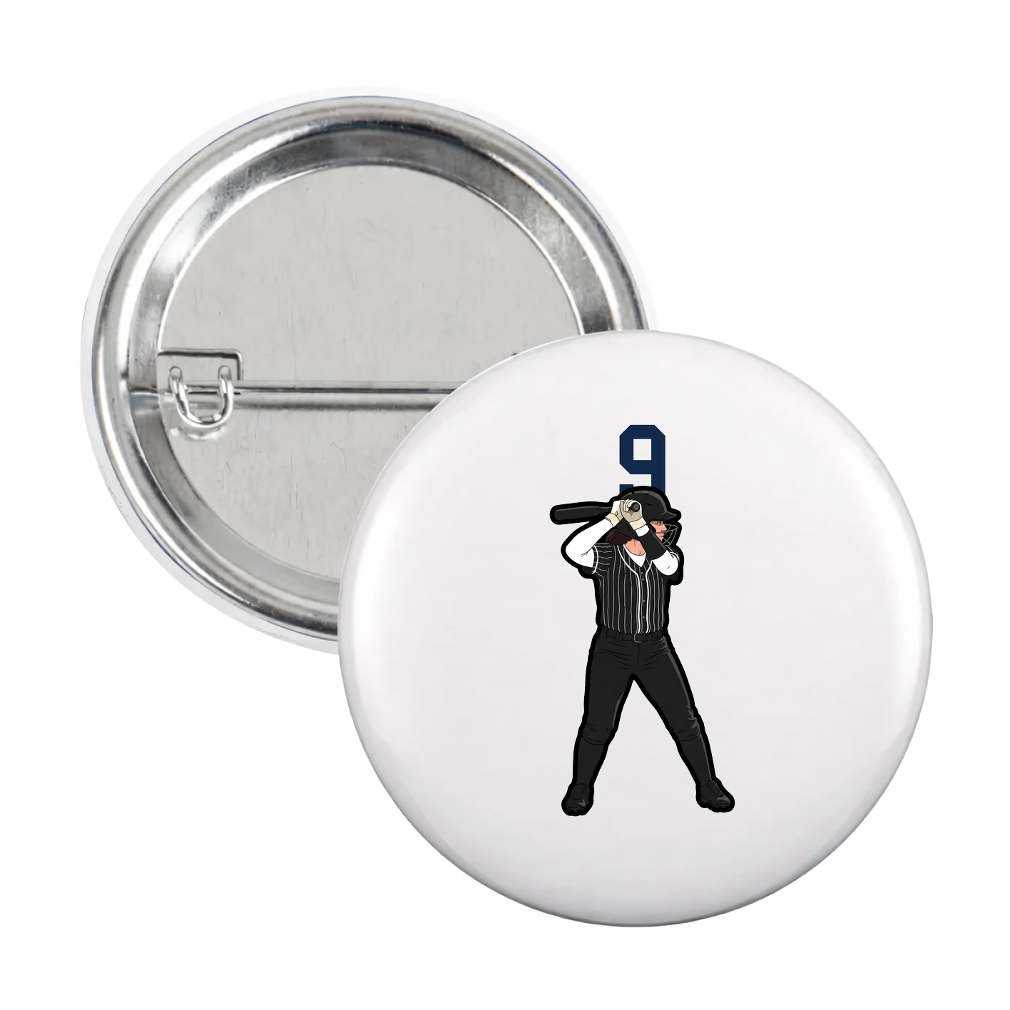 Game Day Button — Number Top in White