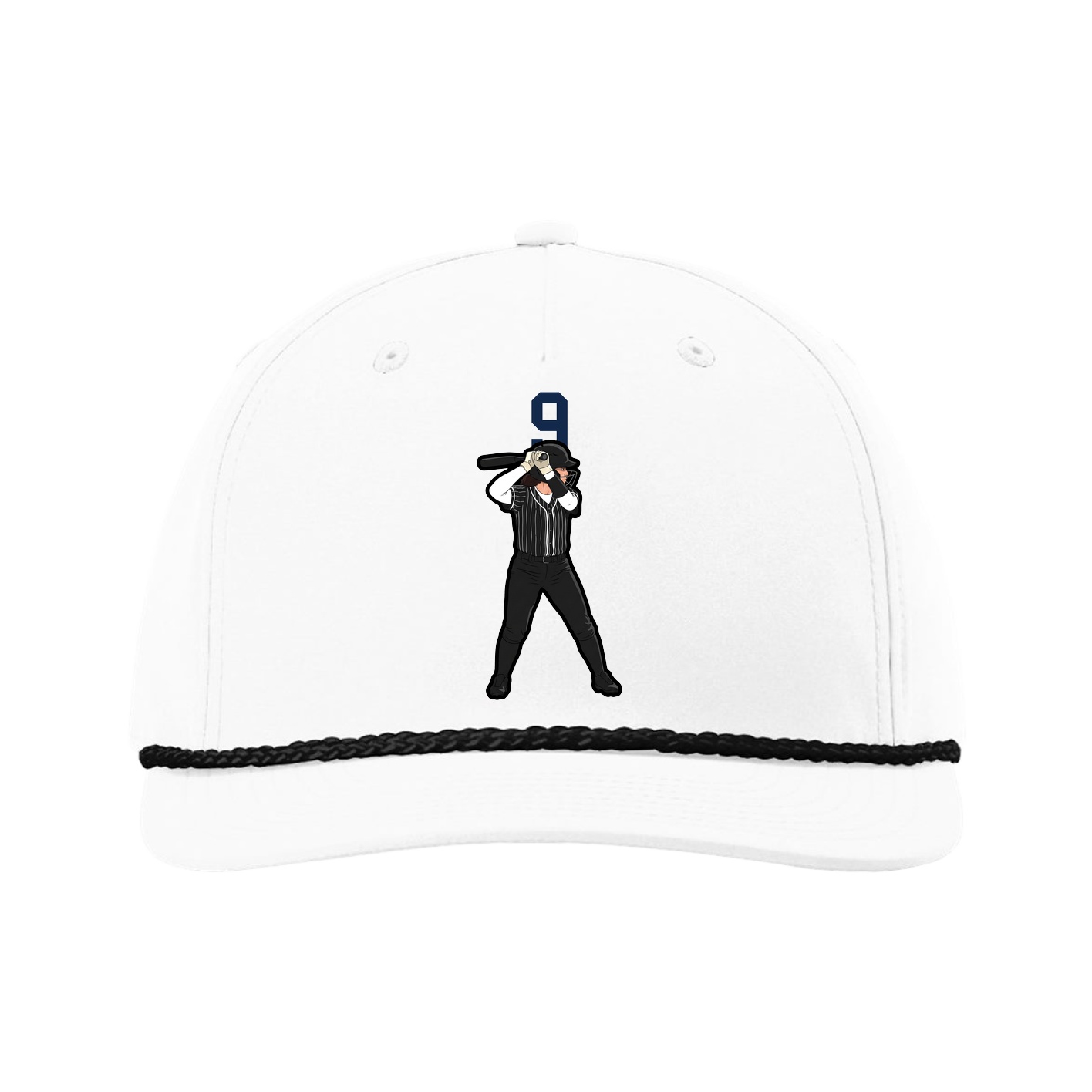 Five-Panel Classic Rope Cap — Number Top in White