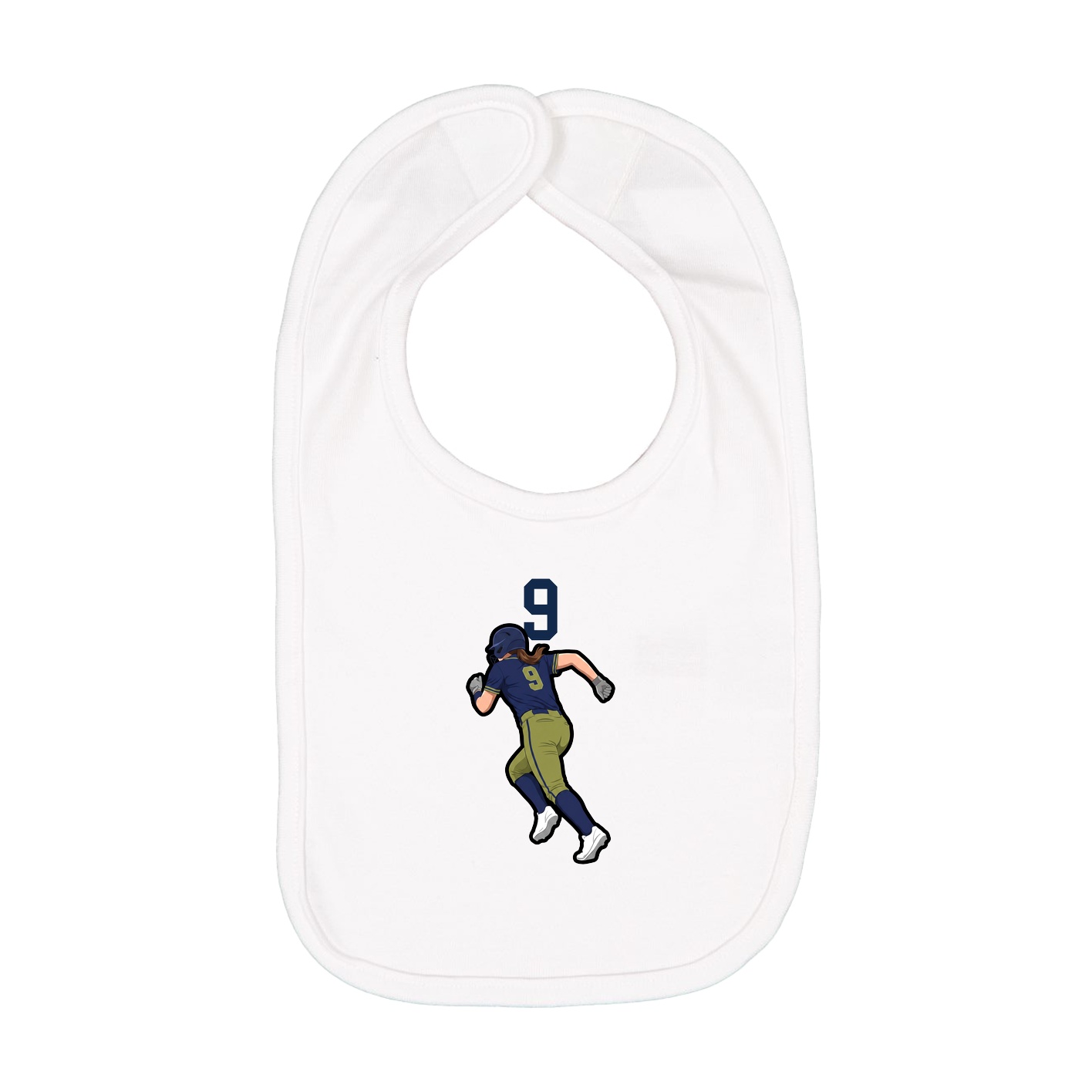 Infant Bib — Number Top in White