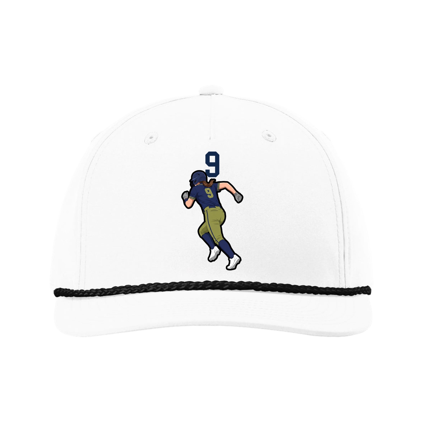 Five-Panel Classic Rope Cap — Number Top in White