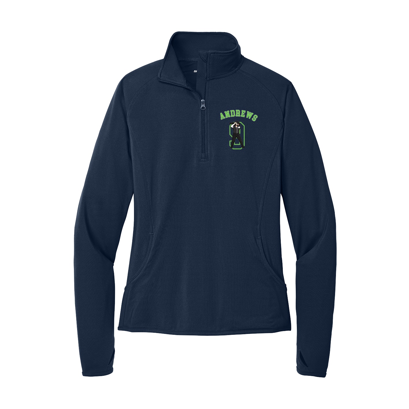 Women's Q-Zip Pullover — Shirsey Arch in Navy