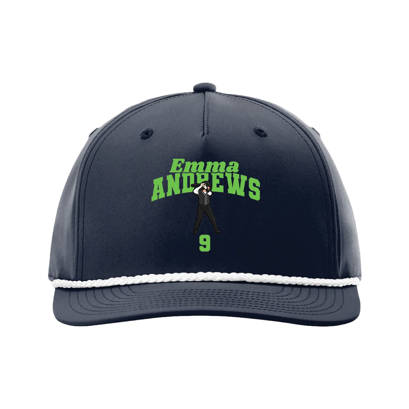 Five-Panel Classic Rope Cap — Signature Arch in Navy
