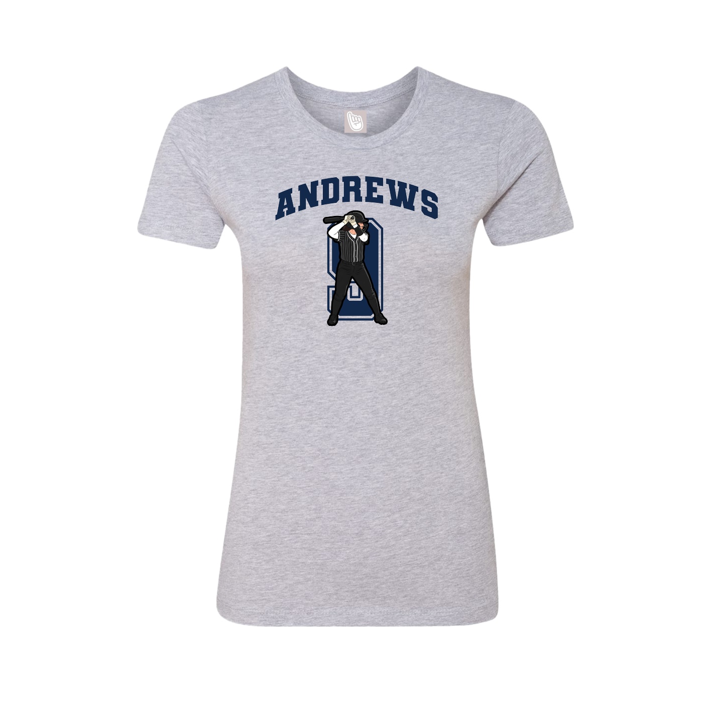 Fitted Women's Tee — Number in Grey