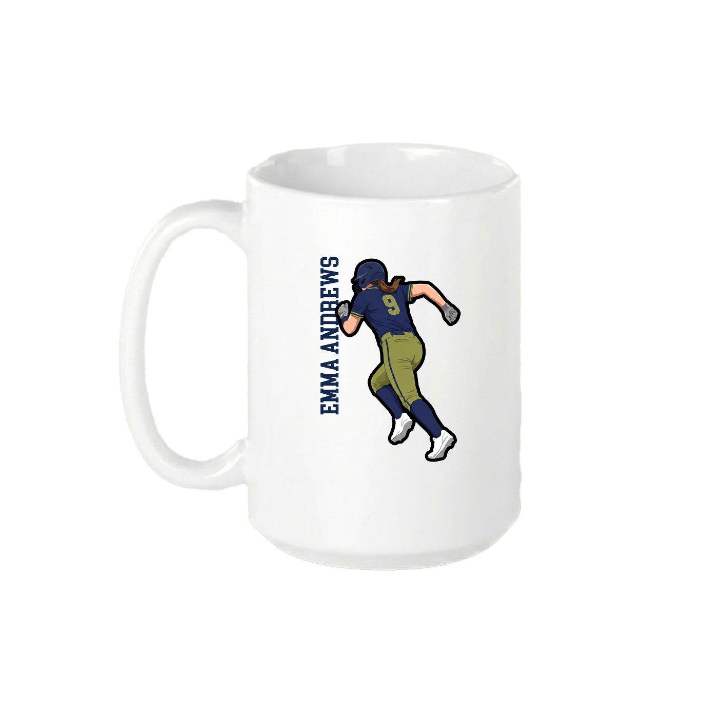 15oz Coffee Mug — Name Vertical in White