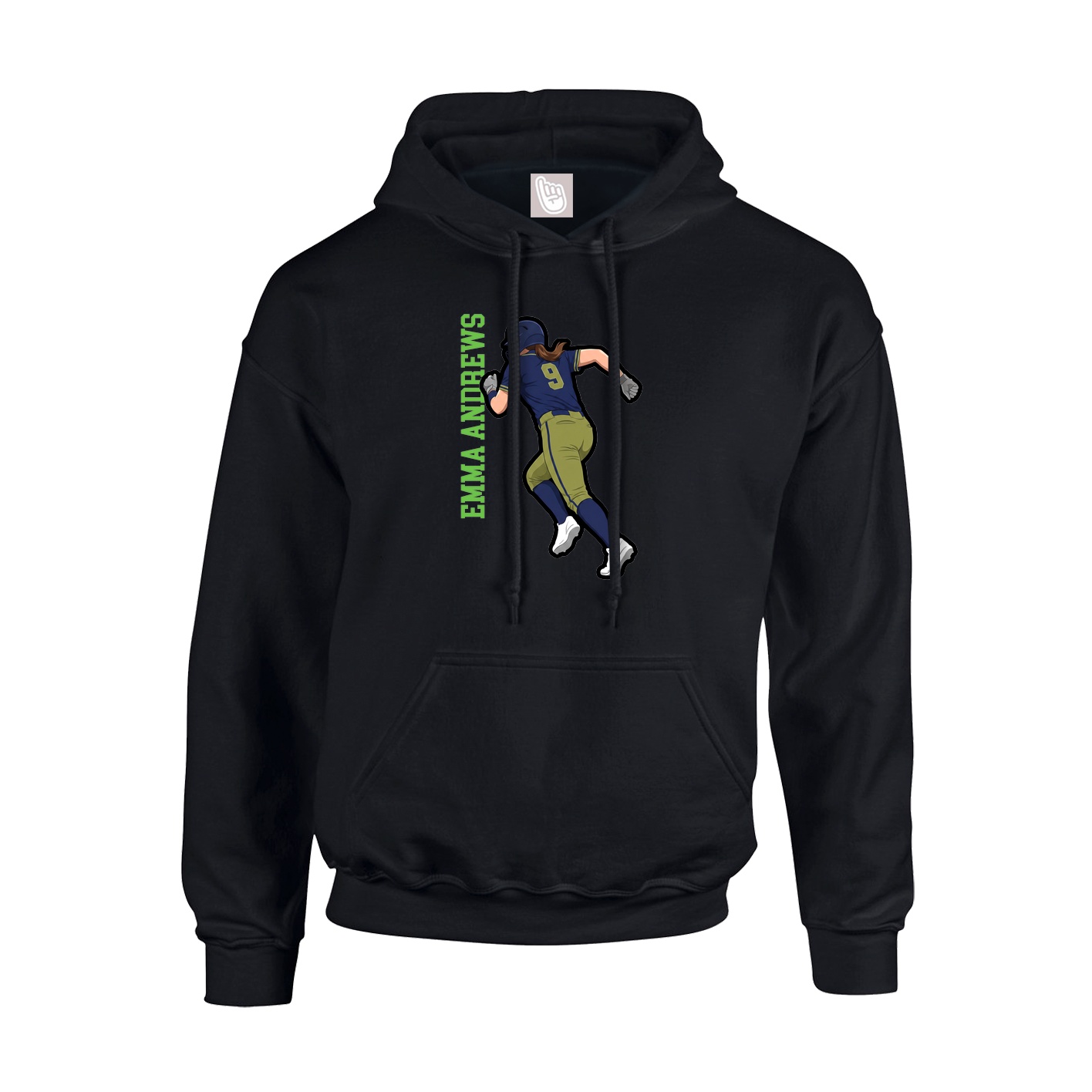 Hoodie — Name Vertical in Black