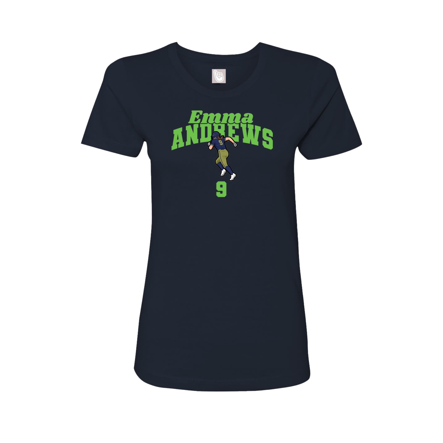 Fitted Women's Tee — Signature Arch in Navy