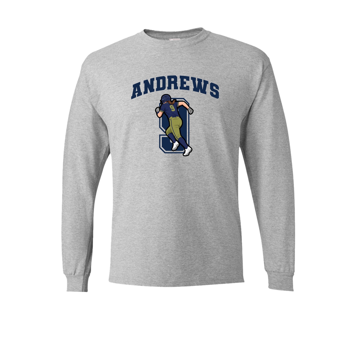 Long Sleeve Tee — Number in Grey