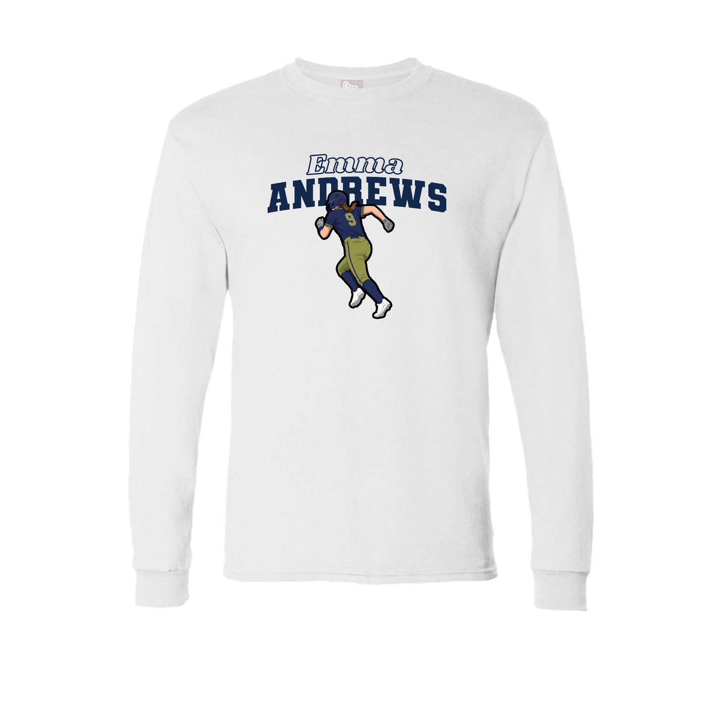 Long Sleeve Tee — Name Arch in White