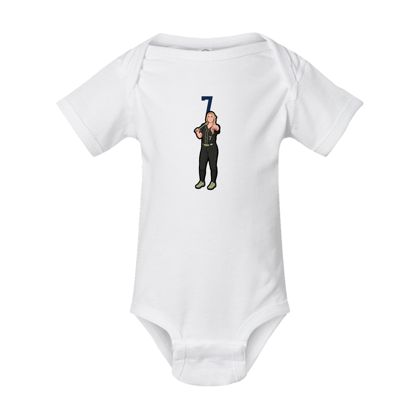 Baby Onesie — Number Top in White