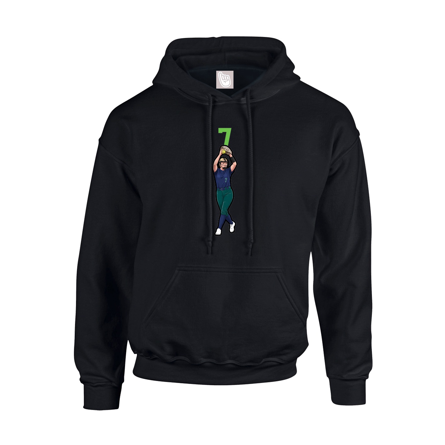 Youth Hoodie — Number Top in Black