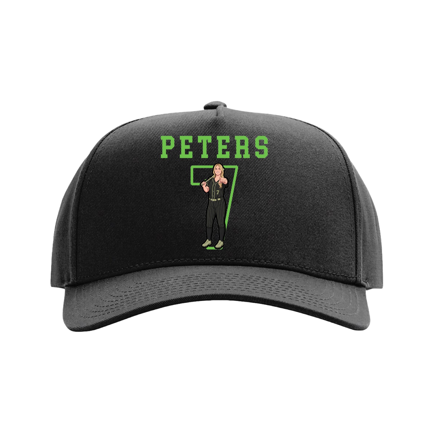 Full Fabric Five-Panel Champ Cap — Shirsey in Black