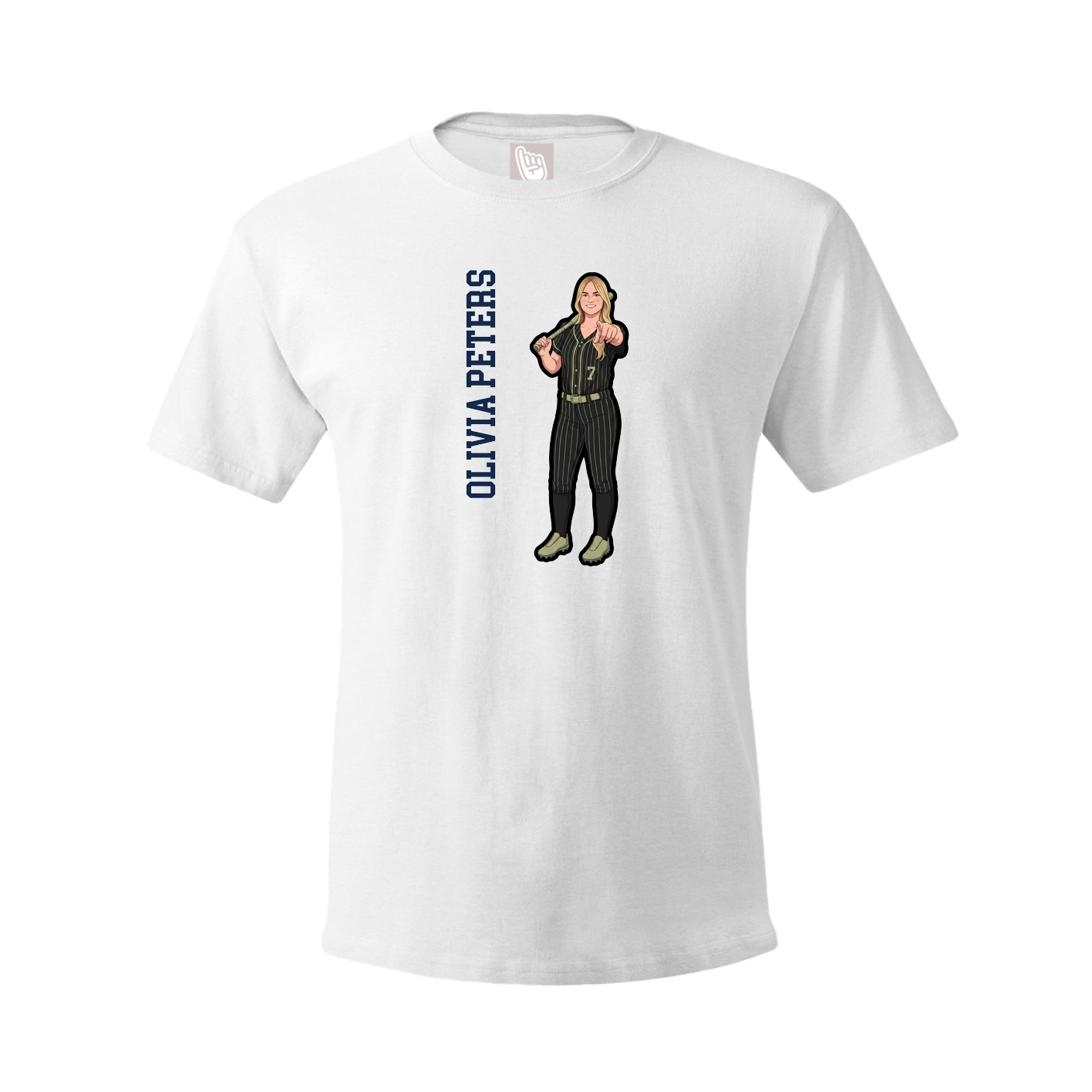 Youth Tee — Name Vertical in White