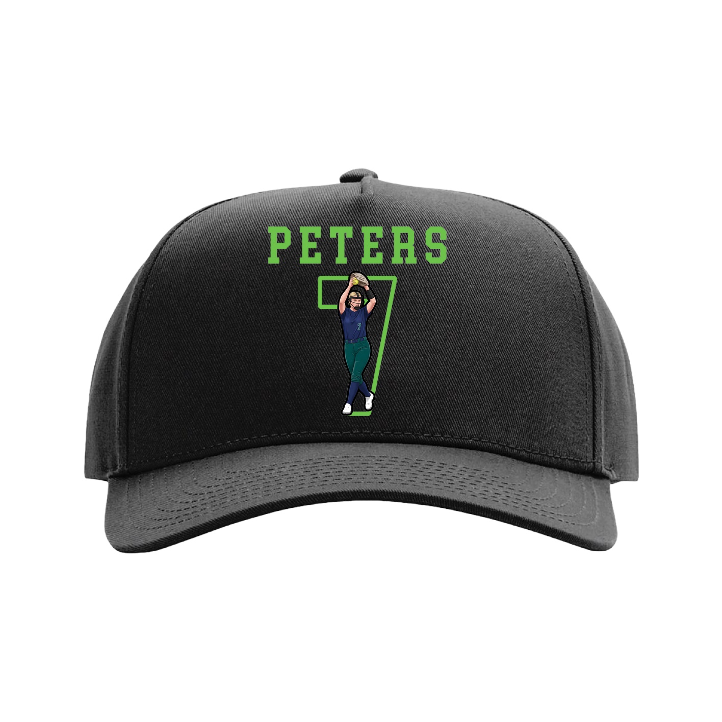 Full Fabric Five-Panel Champ Cap — Shirsey in Black