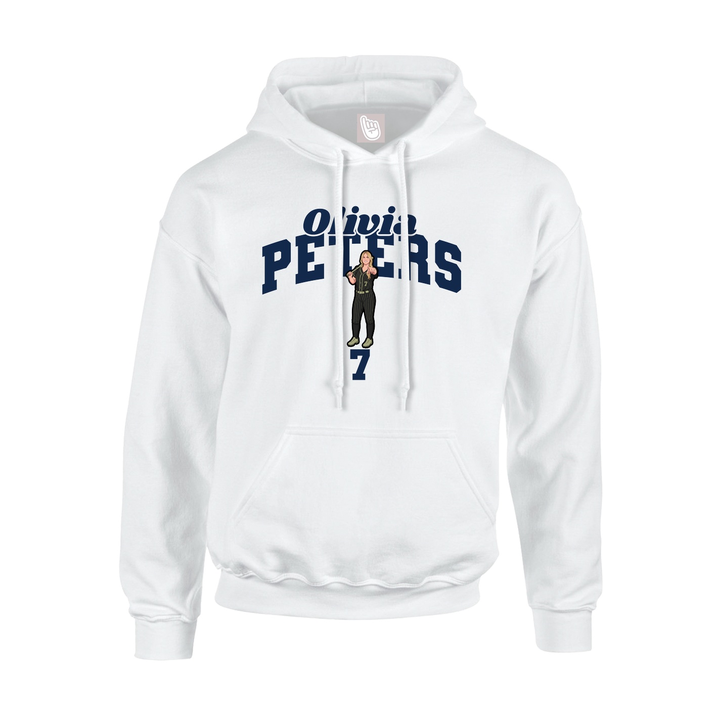Youth Hoodie — Signature Arch in White