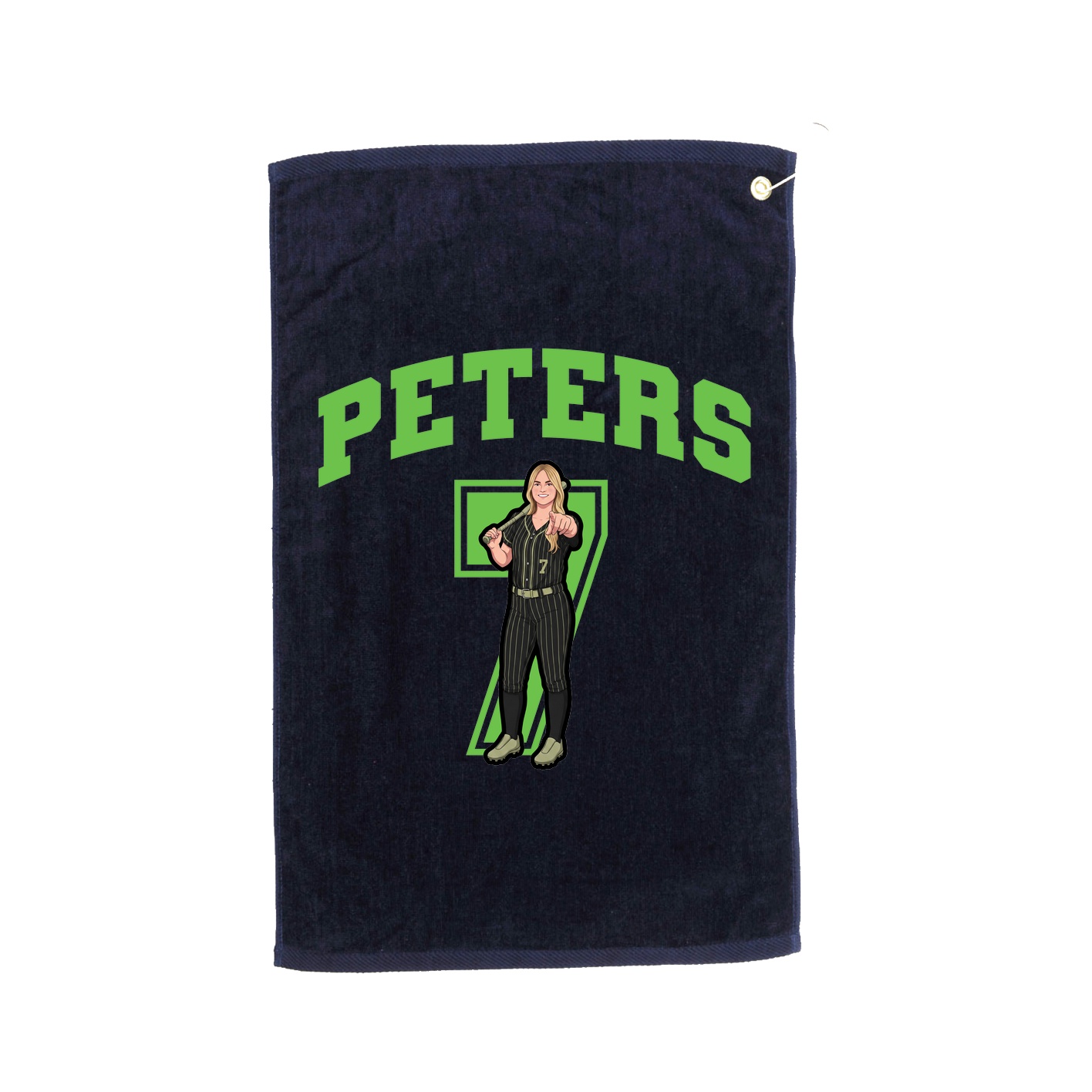 Golf Towel — Number in Navy