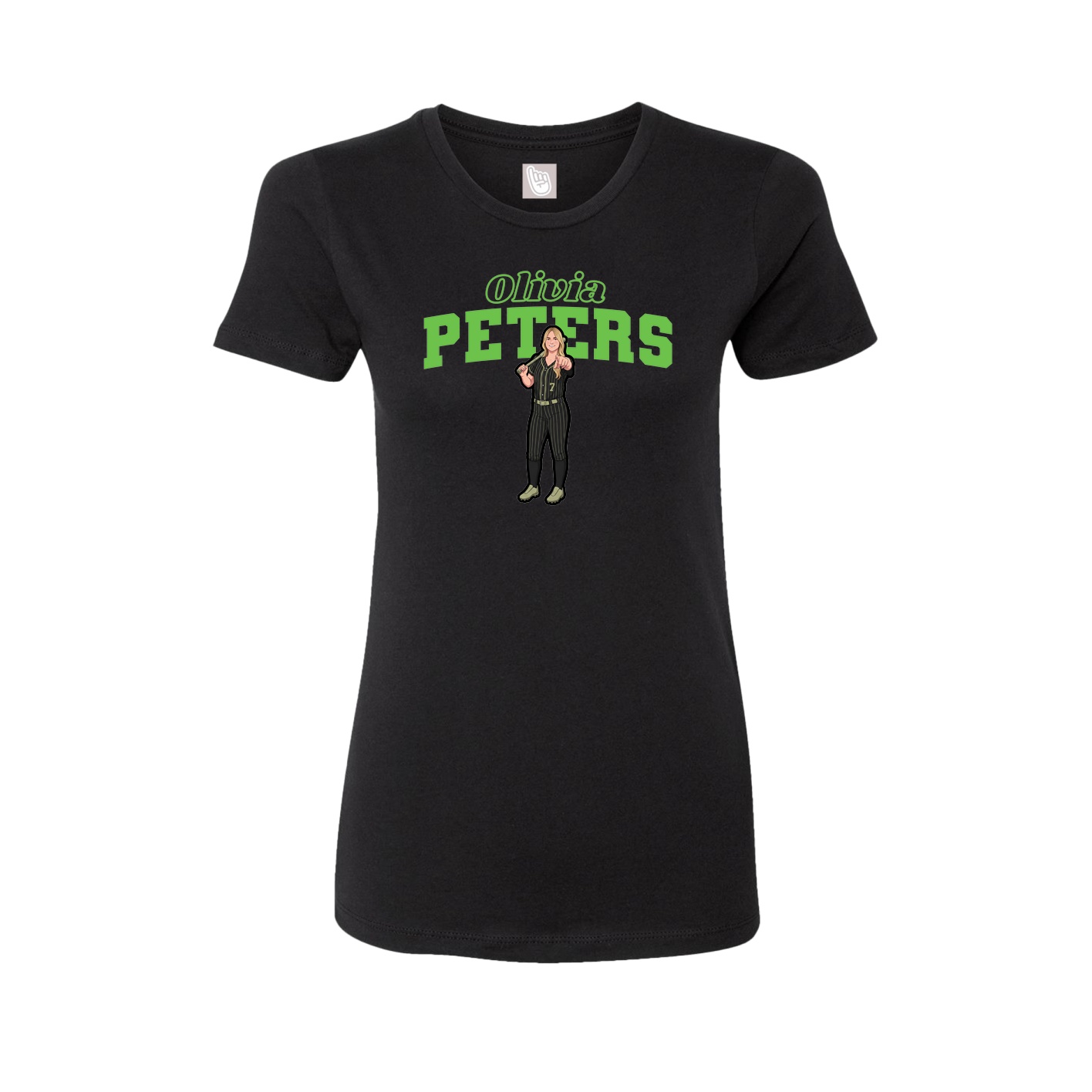 Fitted Women's Tee — Name Arch in Black