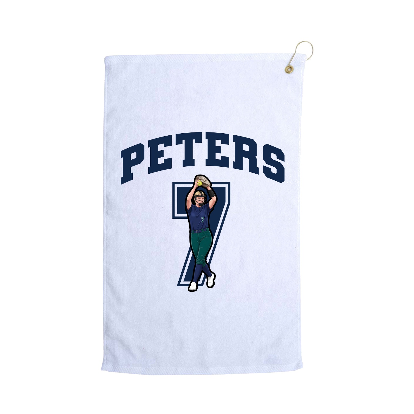 Golf Towel — Number in White