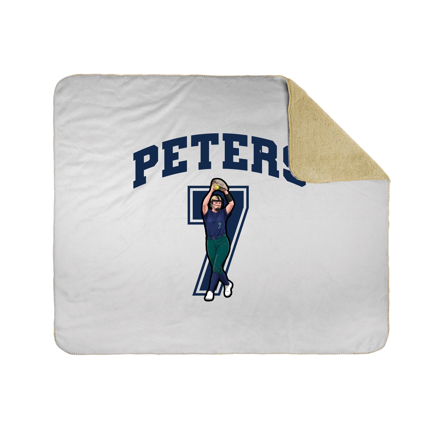 Throw Blanket — Number in White