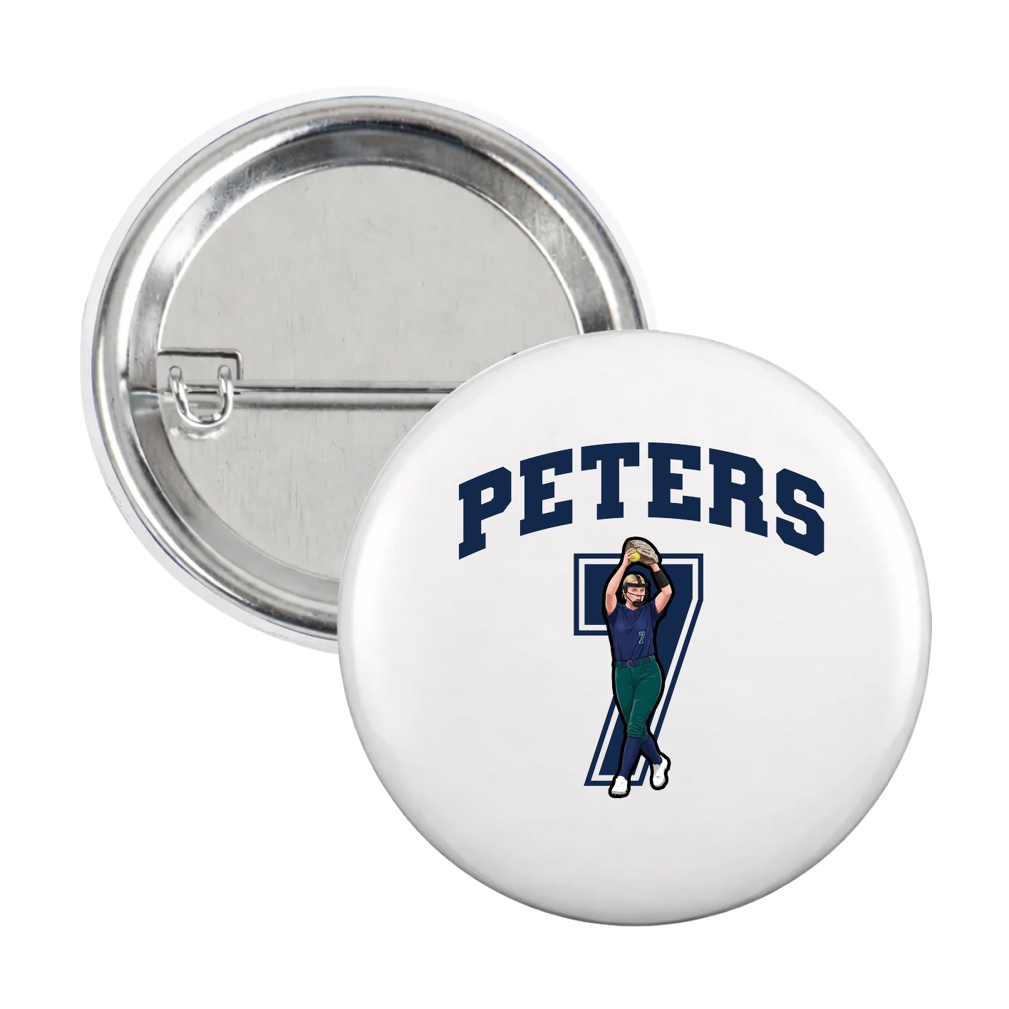 Game Day Button — Number in White