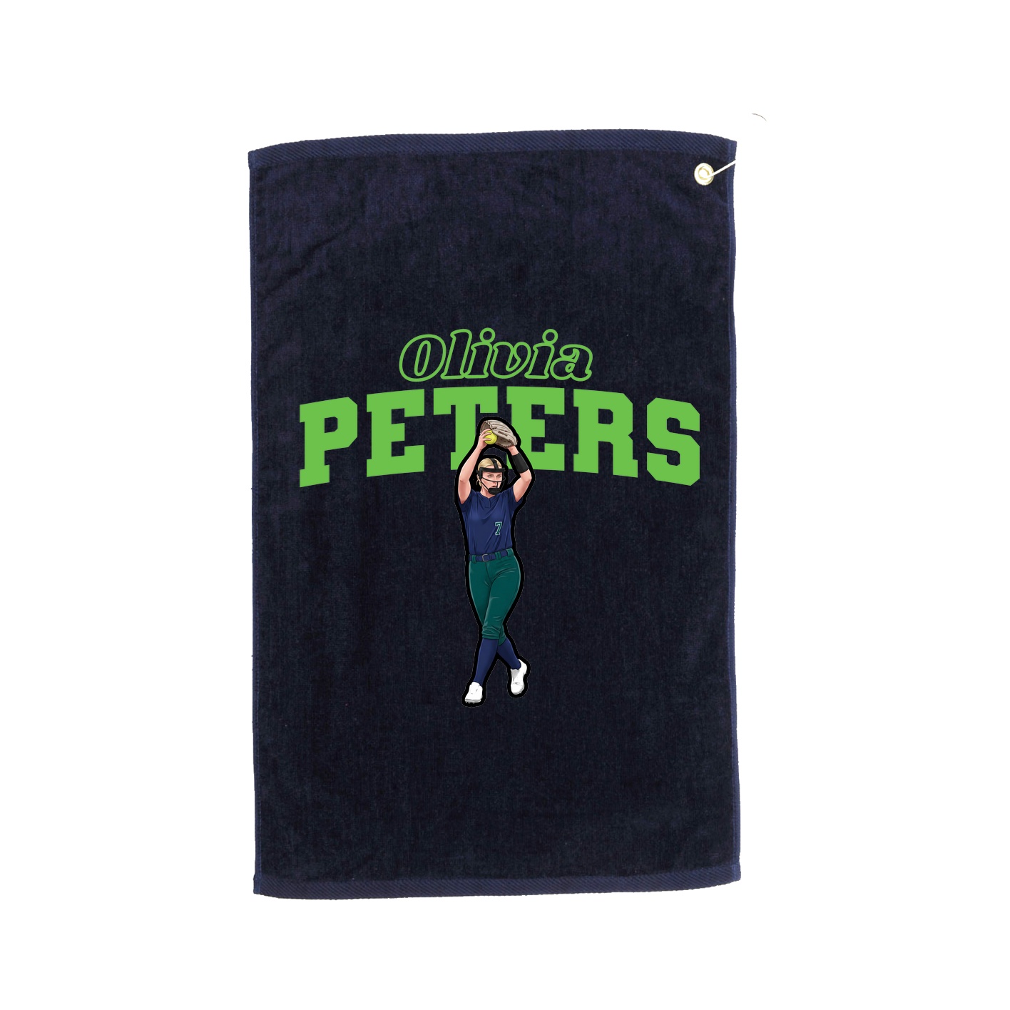 Golf Towel — Name Arch in Navy