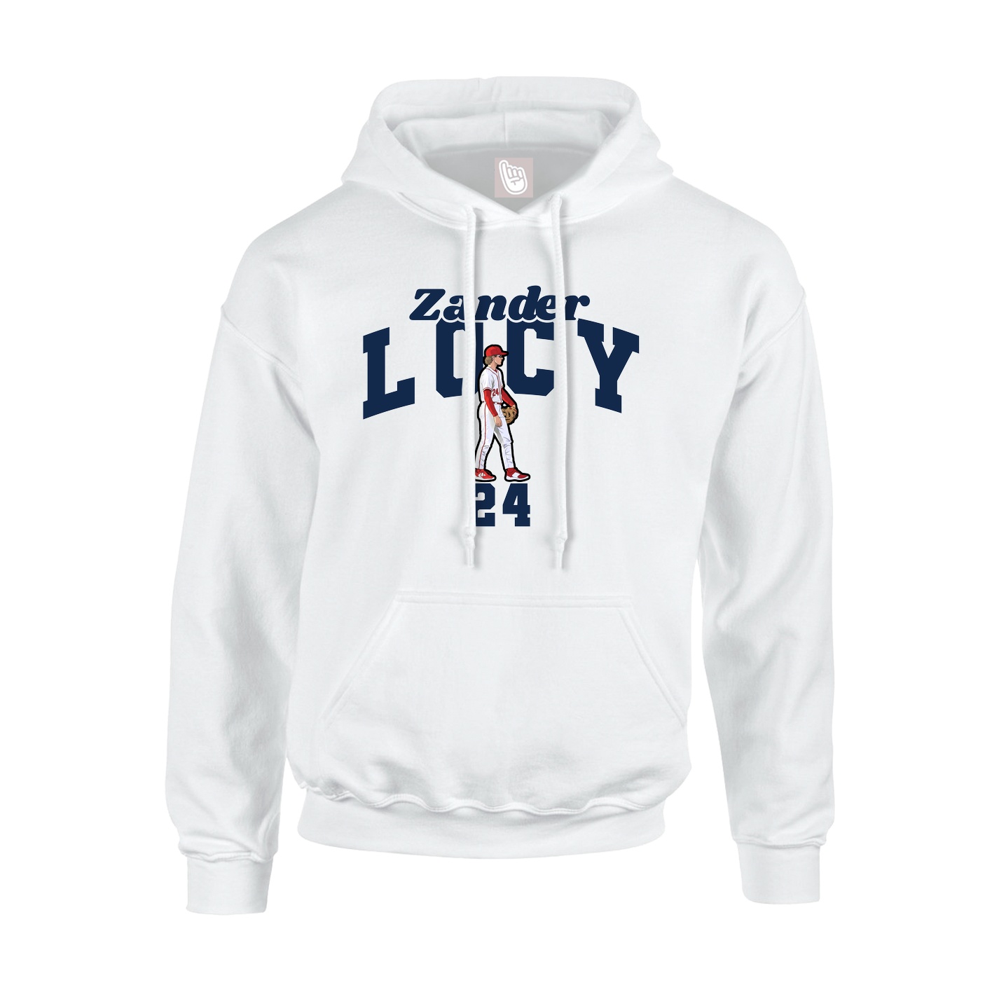 Youth Hoodie — Signature Arch in White