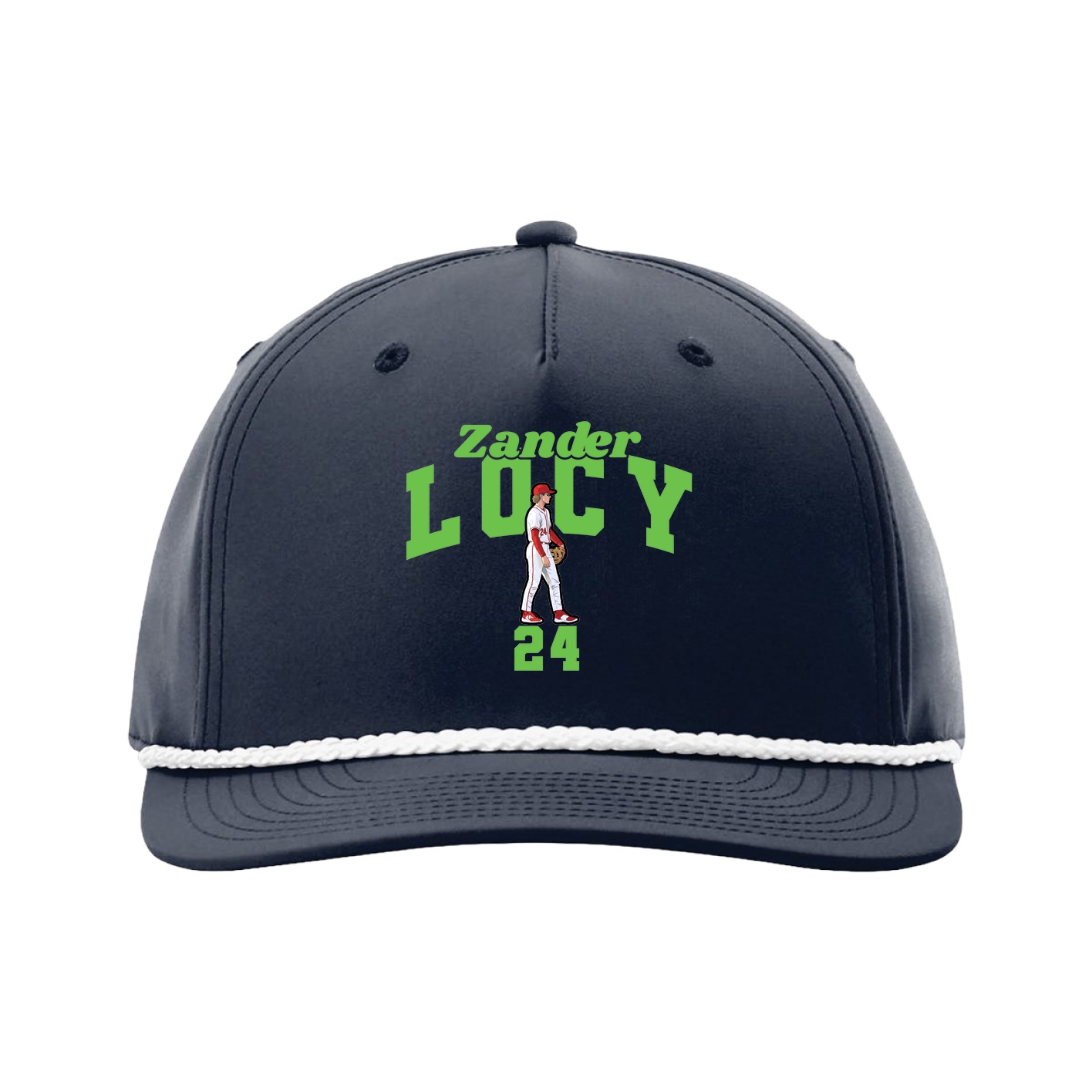 Five-Panel Classic Rope Cap — Signature Arch in Navy