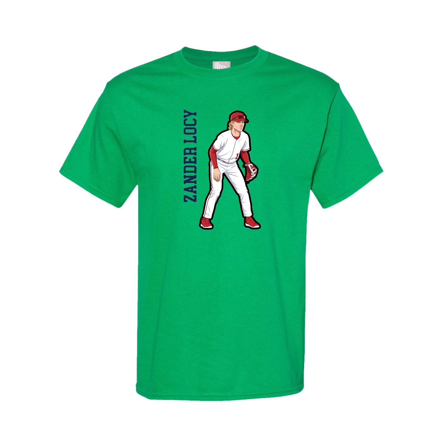 Tee — Name Vertical in Green